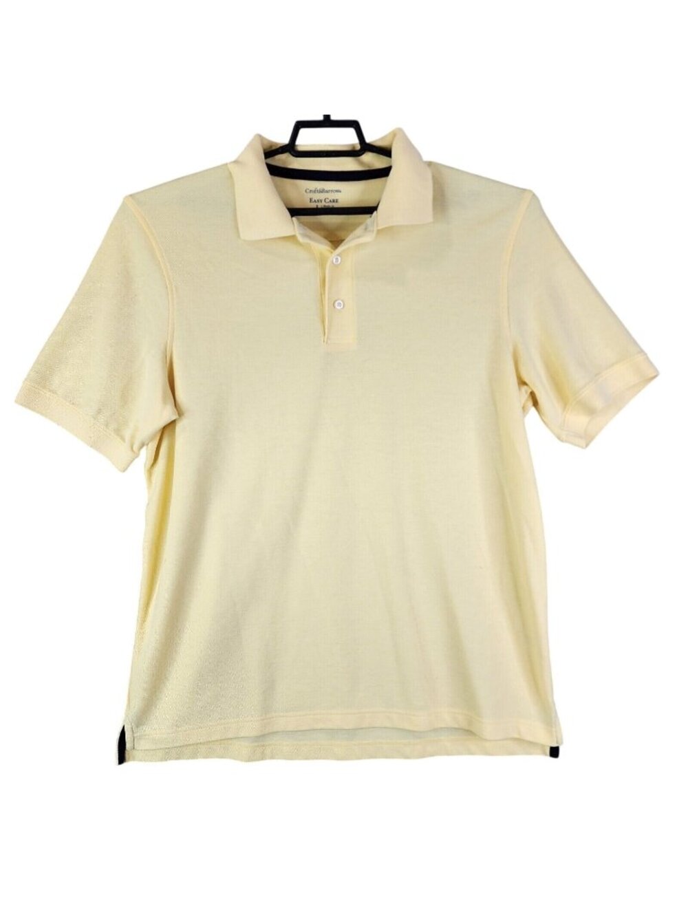 Mens Croft & Barrow Pale Yellow Polo Shirt Short Sleeve Easy Care Size L